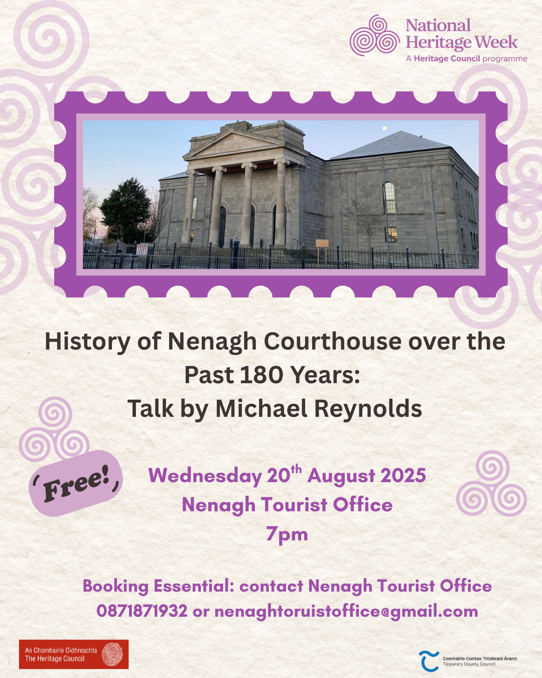 Talk on past 180 years of Nenagh Courthouse