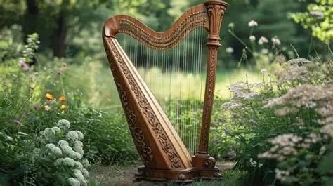 Image of harp outside 