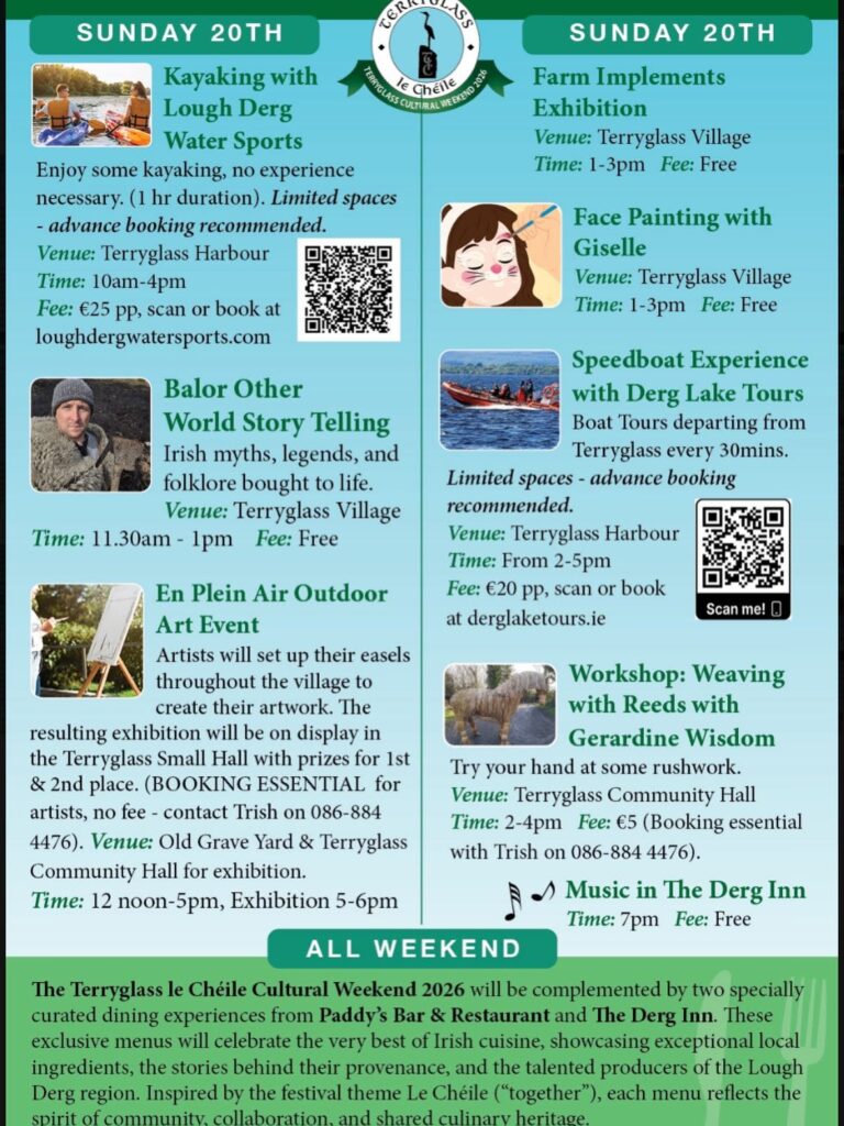 Image listing the events on the last day of the event.