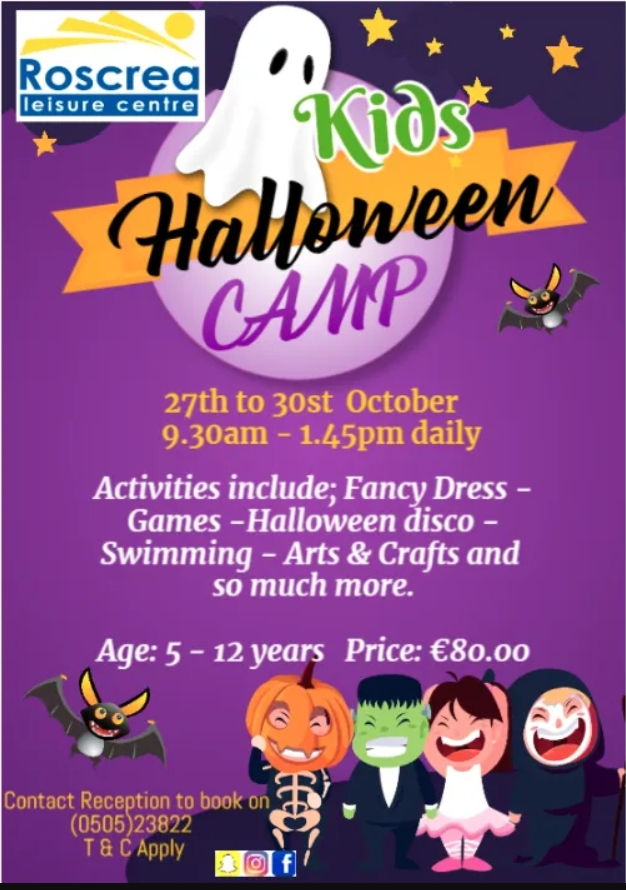 Roscrea Halloween camp poster